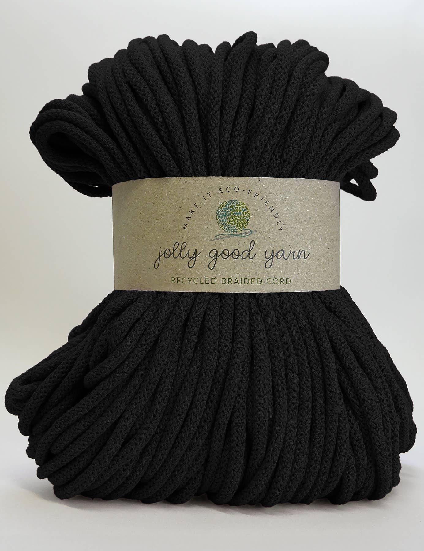 Jolly Good Yarn - 5mm Heavitree Black recycled cotton macrame cord (100m)