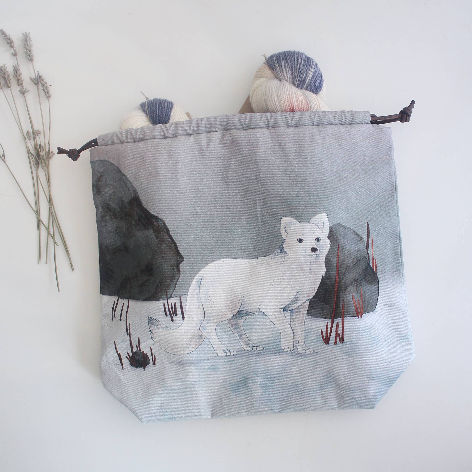The Blue Rabbit House - Noah the Polar Fox - Project Bag