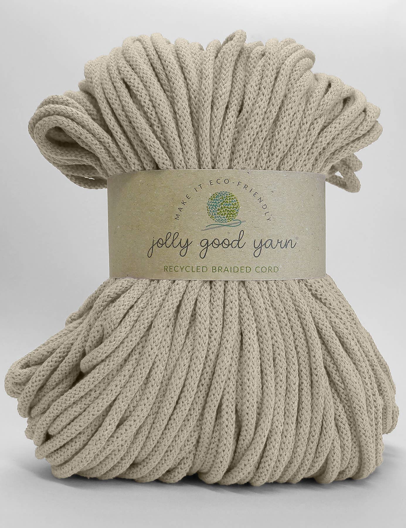 Jolly Good Yarn - 5mm Woolacombe Taupe recycled cotton macrame cord (100m)