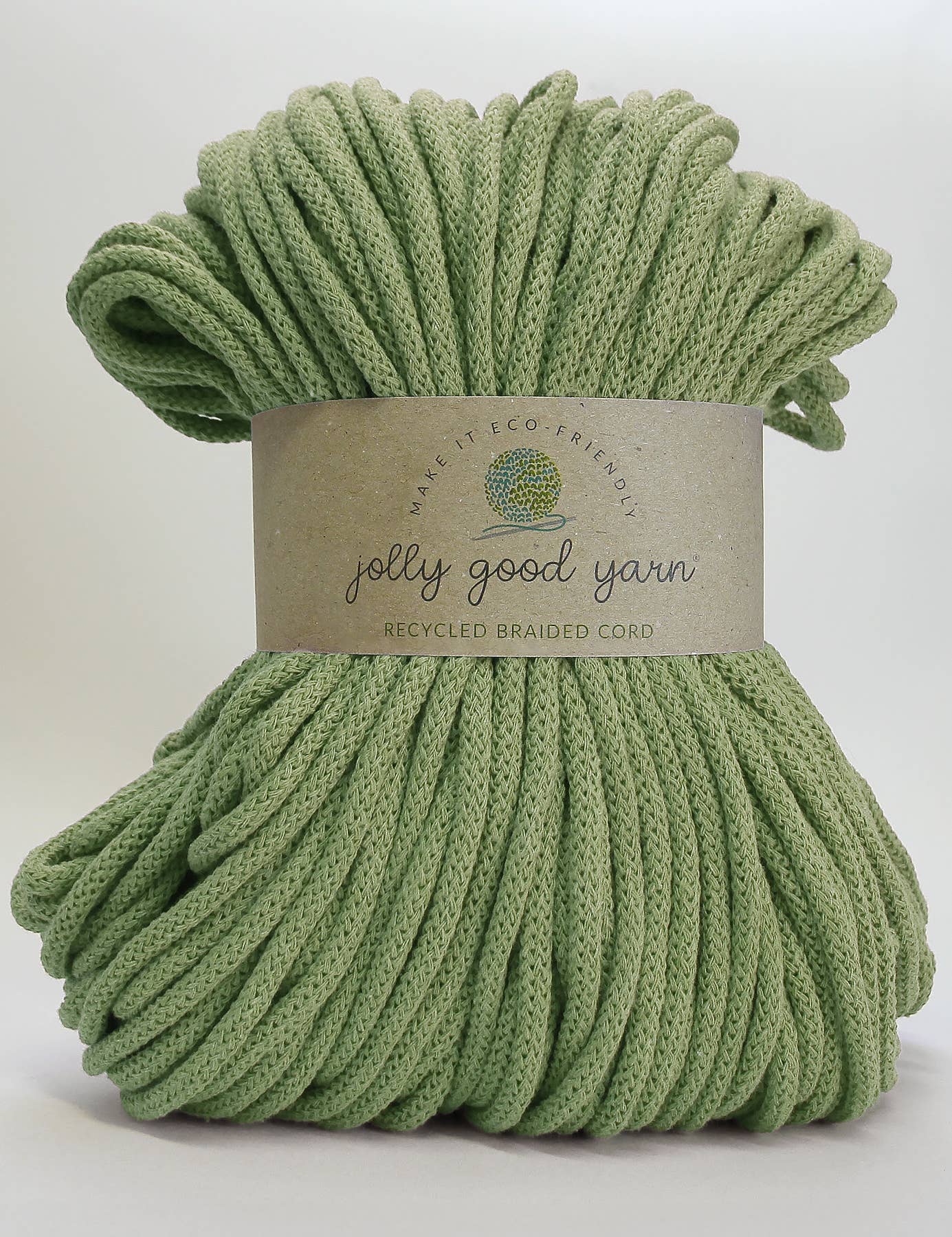 Jolly Good Yarn - 5mm Buckfast Green recycled cotton macrame cord (100m)