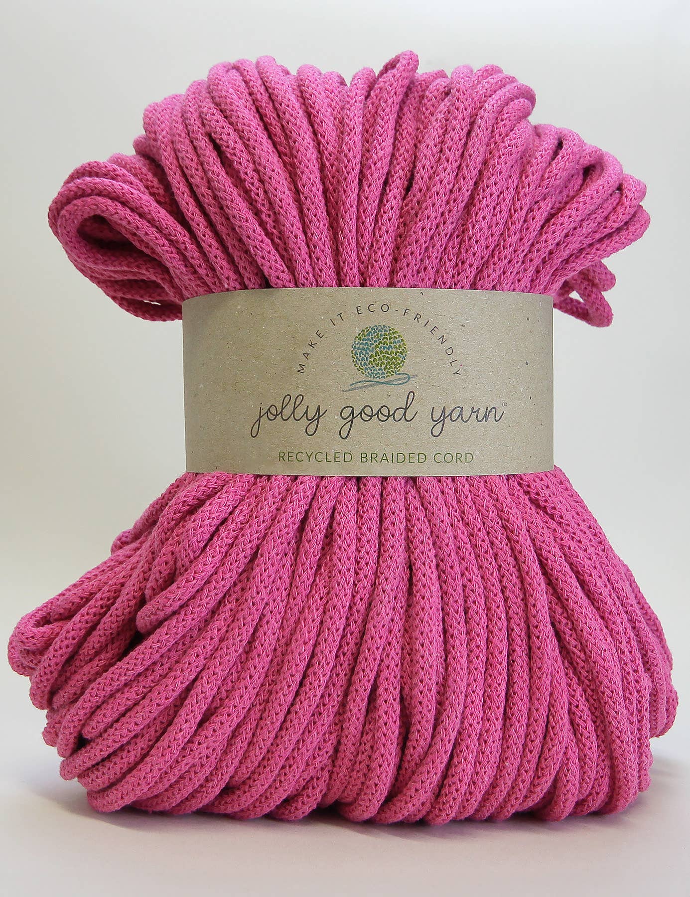 Jolly Good Yarn - 5mm Colyton Pink recycled cotton macrame cord (100m)