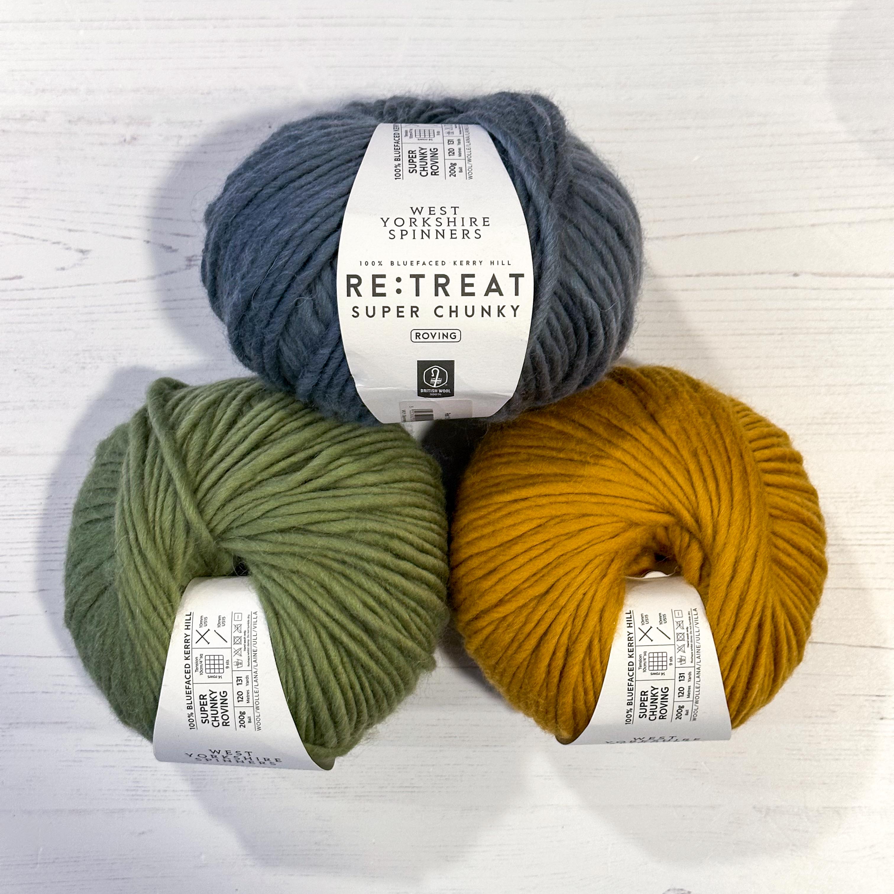 WYS Retreat Super Chunky Roving - 3 x 200g Mixed Colours - Clearance Bundle