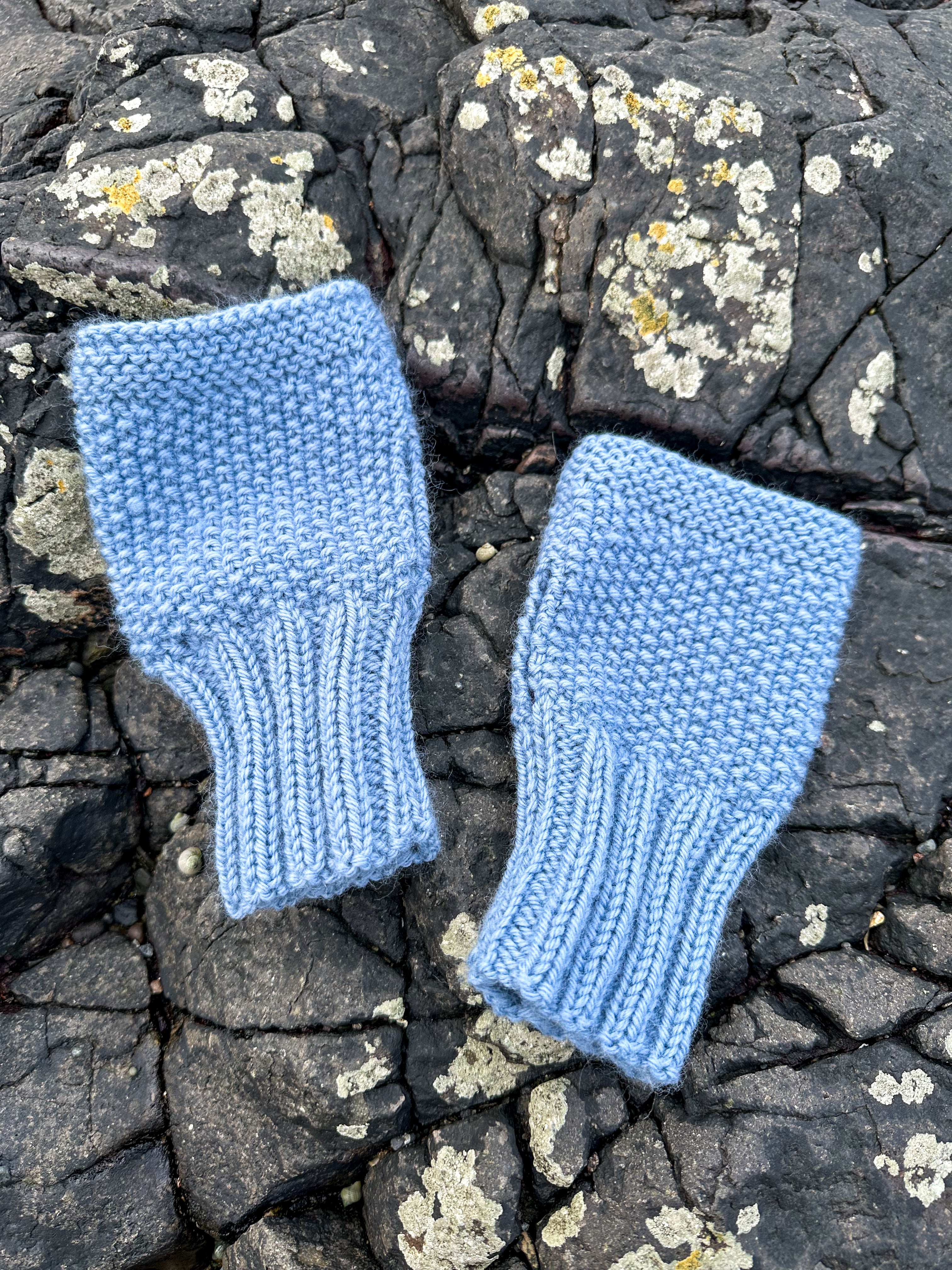 Rib & Moss Fingerless Gloves - Beginner Knitting Kit