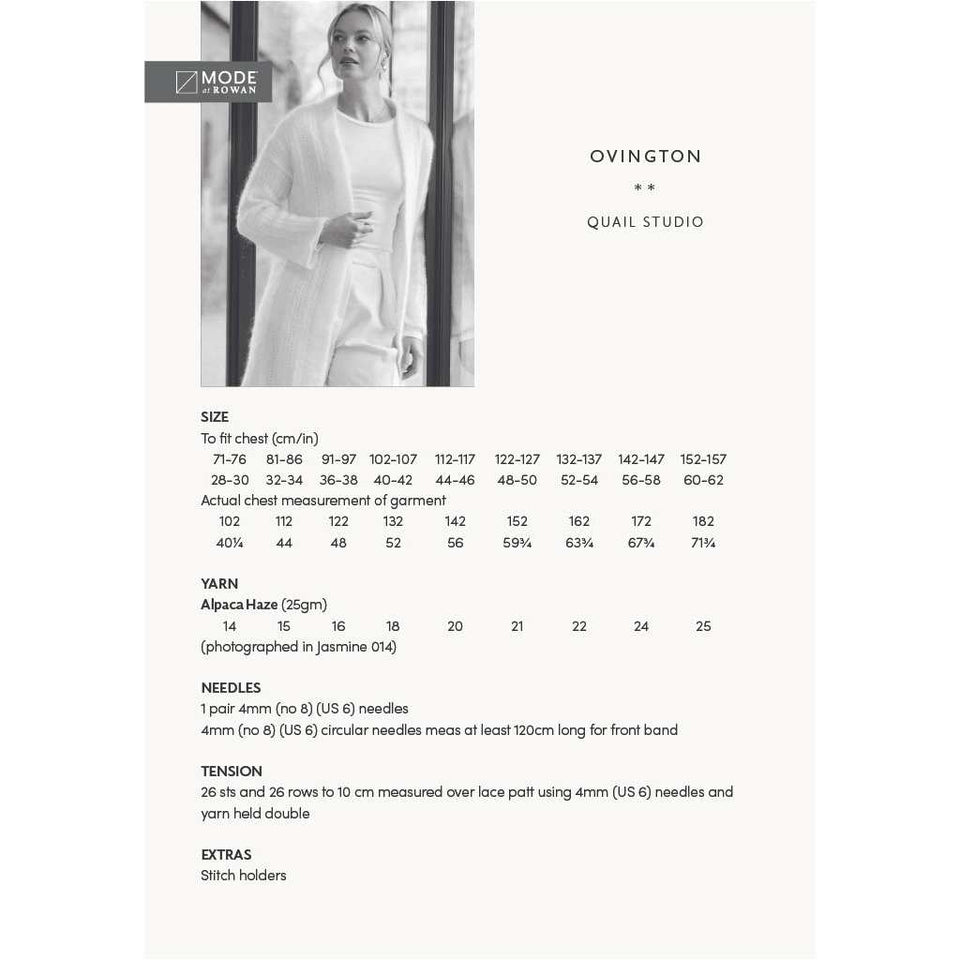 Mode bei Rowan Ovington Cardigan - Strickmuster