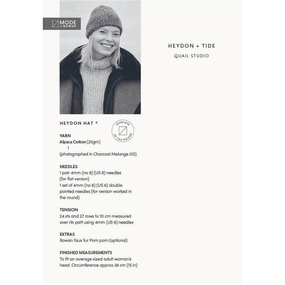 Mode bei Rowan Heydon Mütze & Tide Neck - Strickmuster