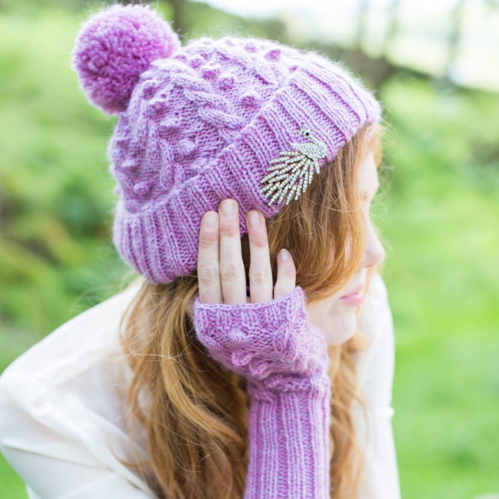 Isabelle Hat and Hand Warmers Set - Knitting Kit
