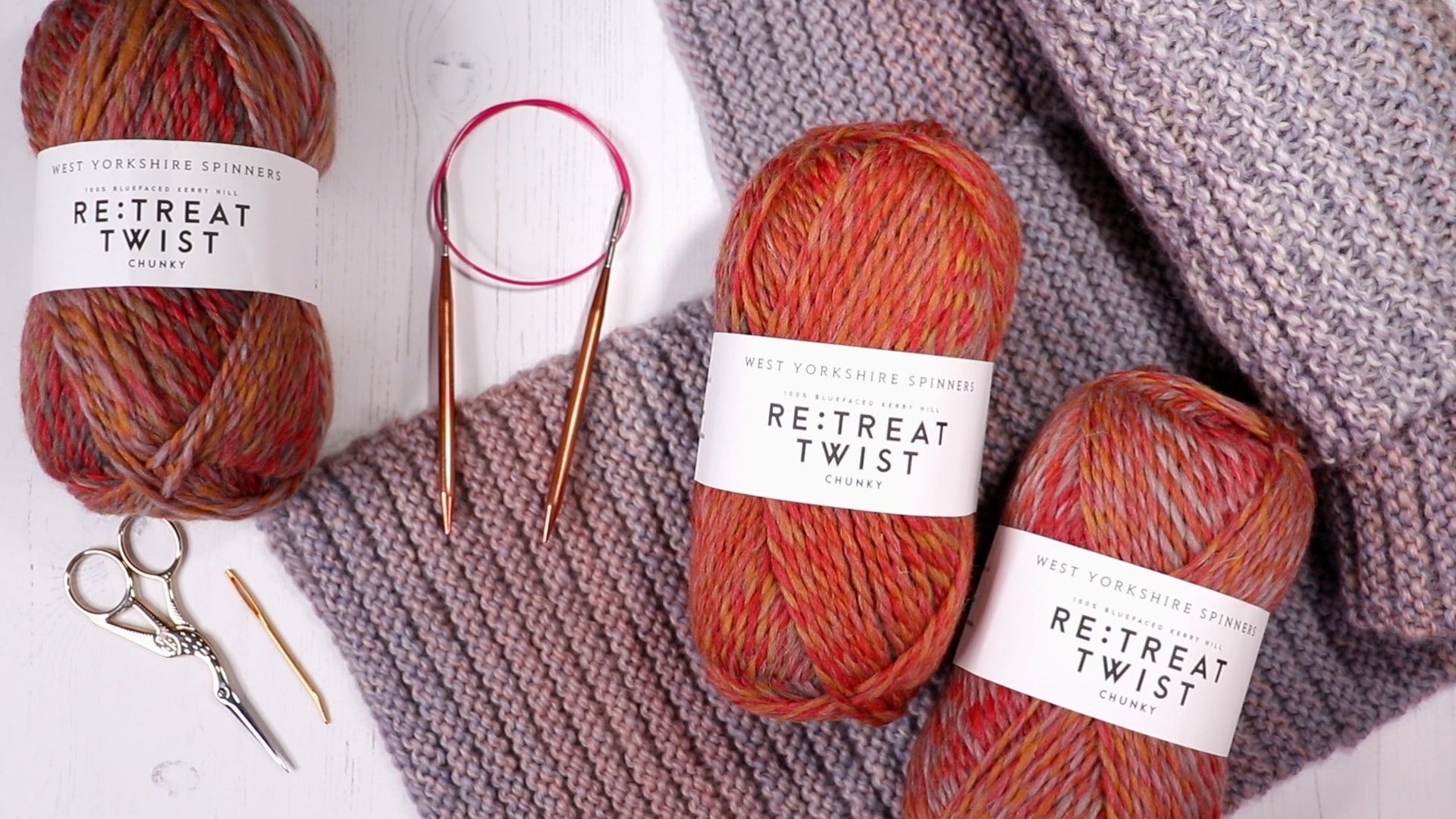 Knit & Purl Scarf - Complete Beginner Knitting Kit