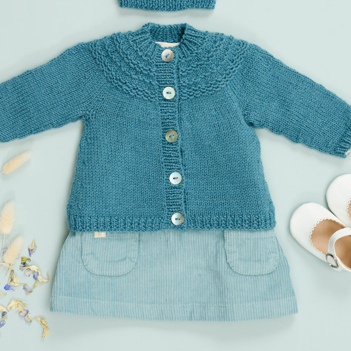 WYS Madeline: Yoke Cardigan in Bo Peep DK by Sarah Hatton - Knitting Kit