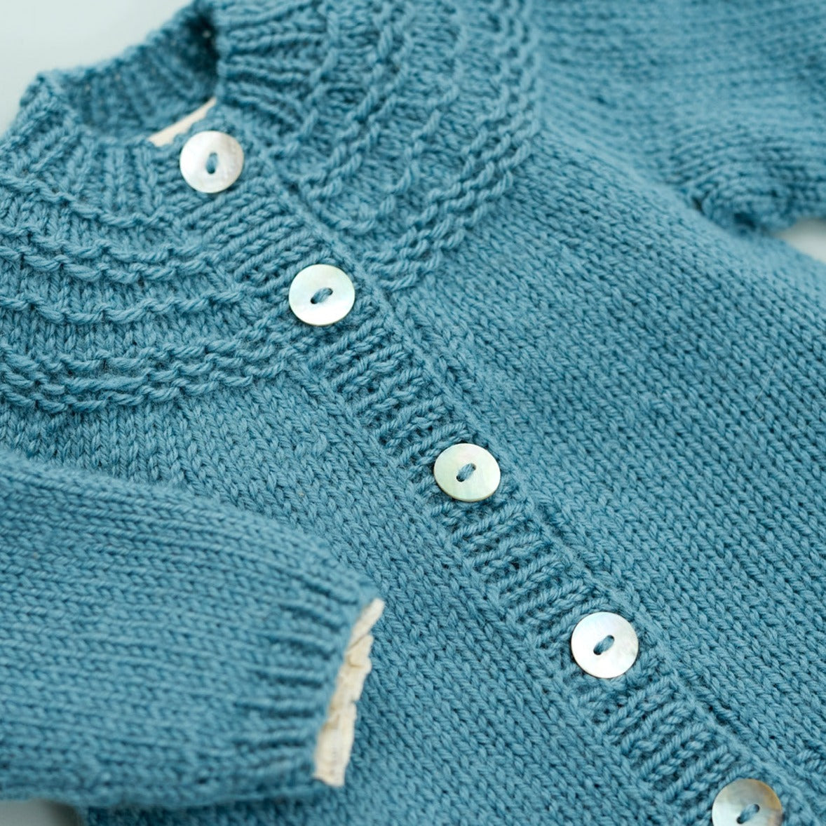 WYS Madeline: Yoke Cardigan in Bo Peep DK by Sarah Hatton - Knitting Kit