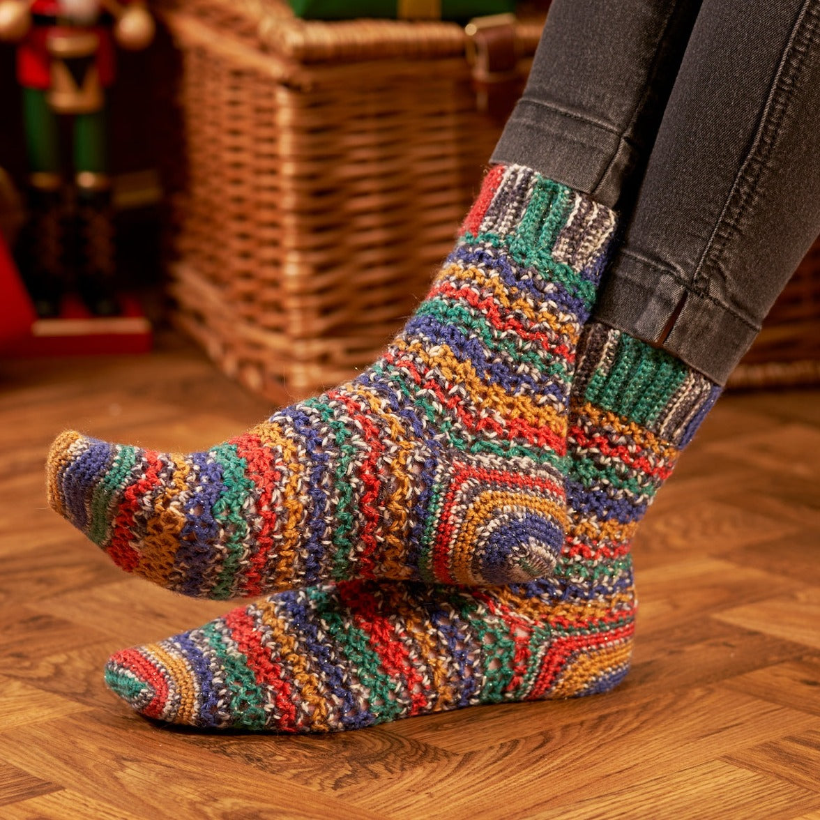 Helga - Christmas Socks - Crochet Pattern (FREE PDF download)