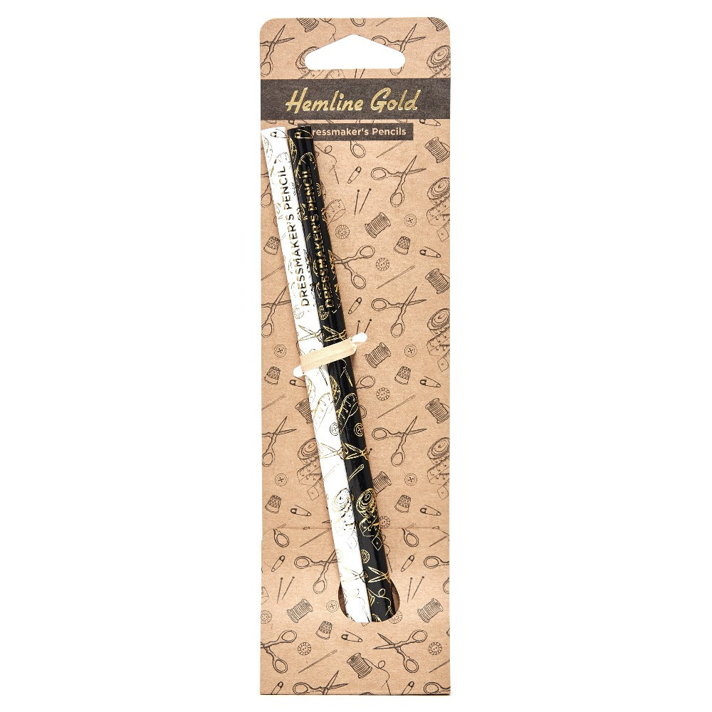 Hemline Gold Dressmaker's Pencils, Black and White (pack of 2)