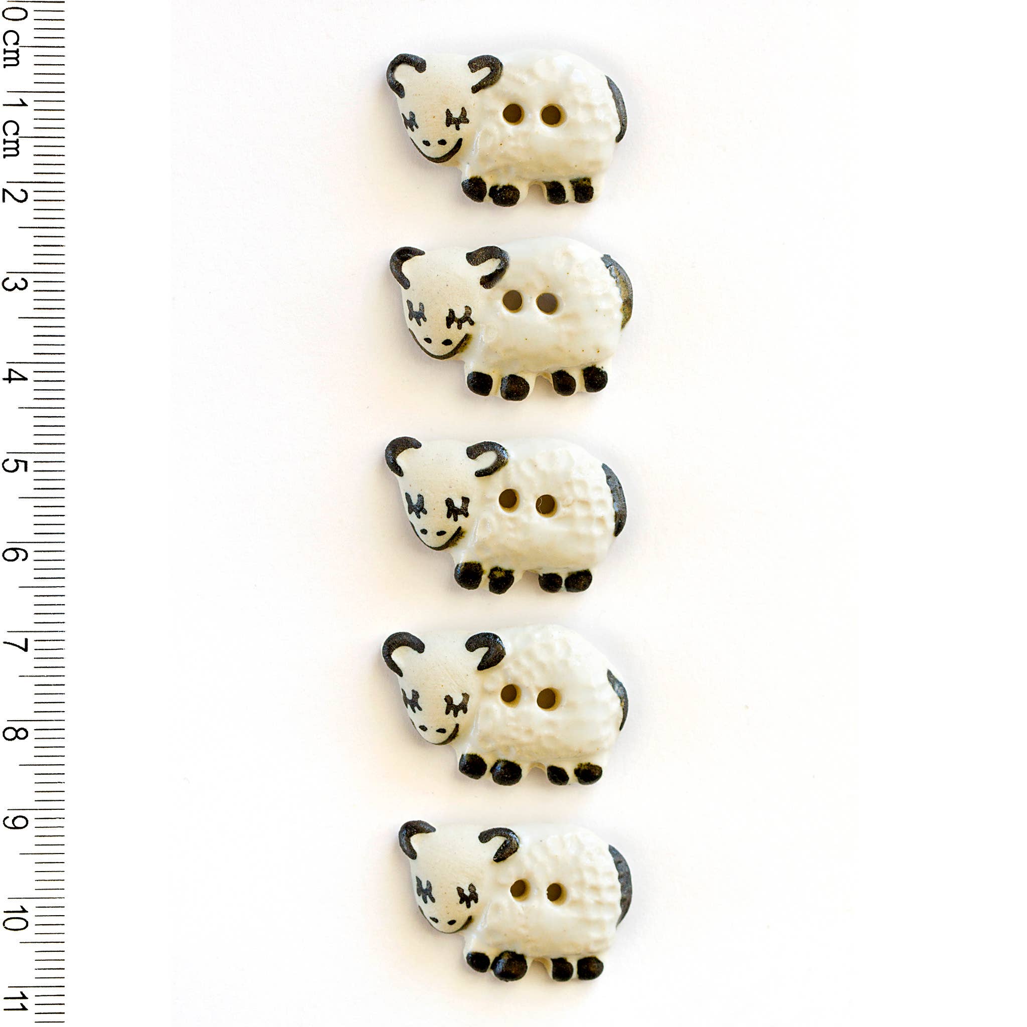 Incomparable Buttons - 5 Smiley Sheep Buttons