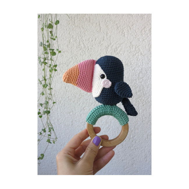 Touco the Toucan Baby Rattle - Crochet Pattern (FREE PDF Download)