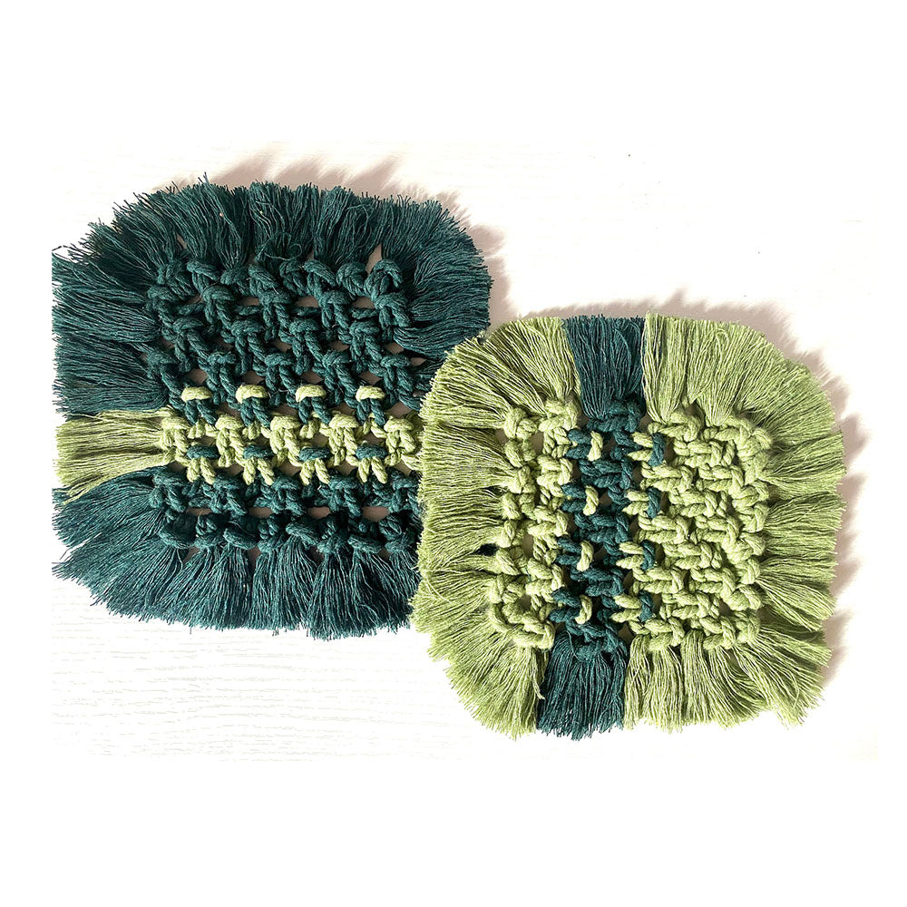 Macramé Square Coasters (FREE PDF Download)