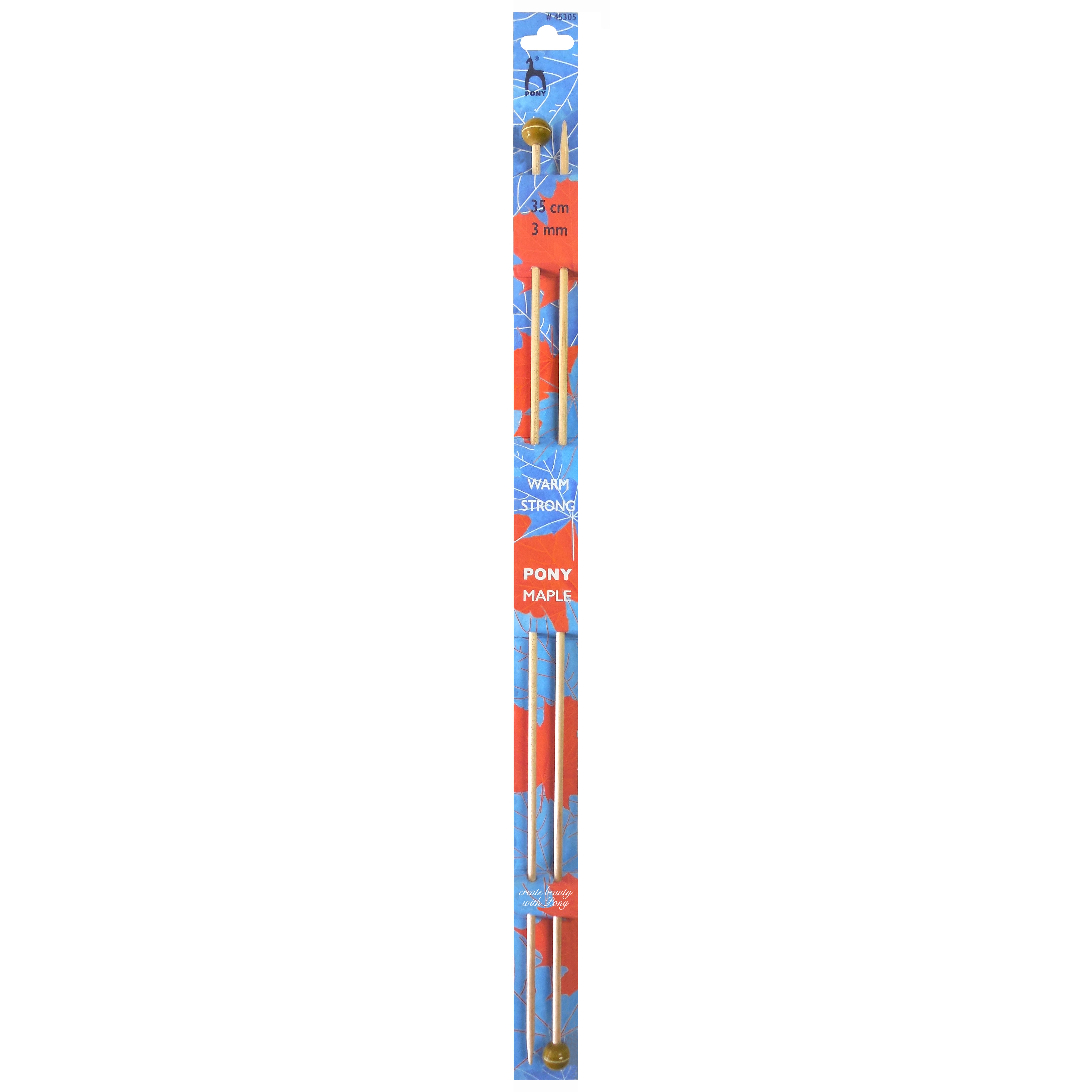 Pony Einspitz-Stricknadeln – Ahorn – 35 cm
