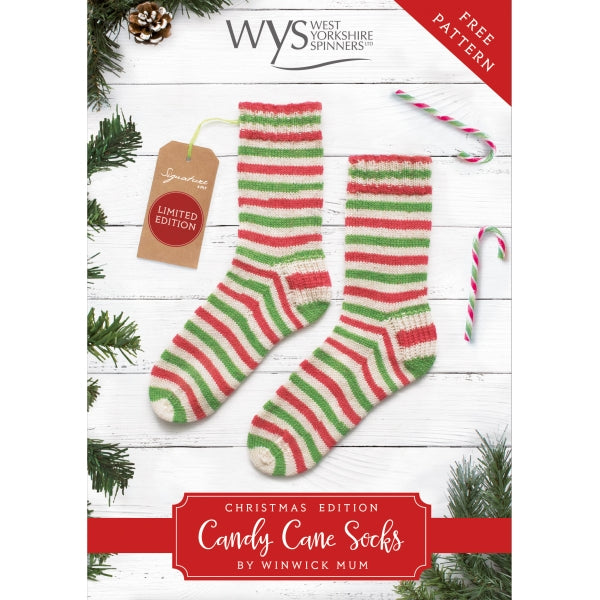 WYS Candy Cane – Strickmuster für Weihnachtssocken (PDF-Download)