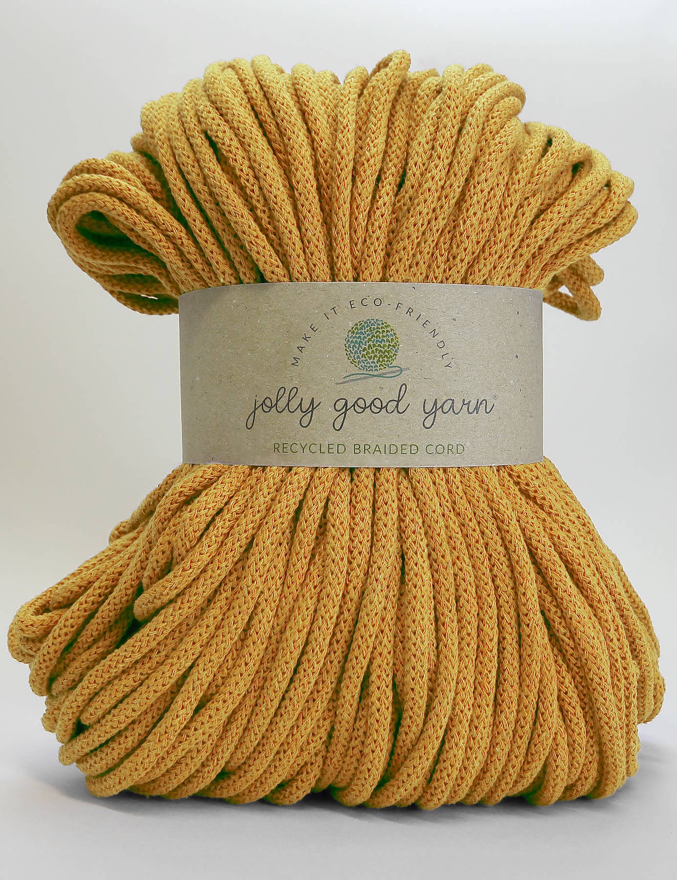 Jolly Good Yarn - 5mm Honiton Yellow recycled cotton macrame cord (100m)