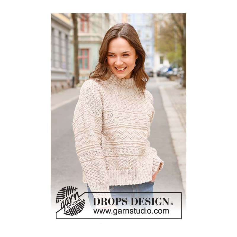 Drops – Around Town Sweater – KOSTENLOSES Strickmuster (PDF-Download) 