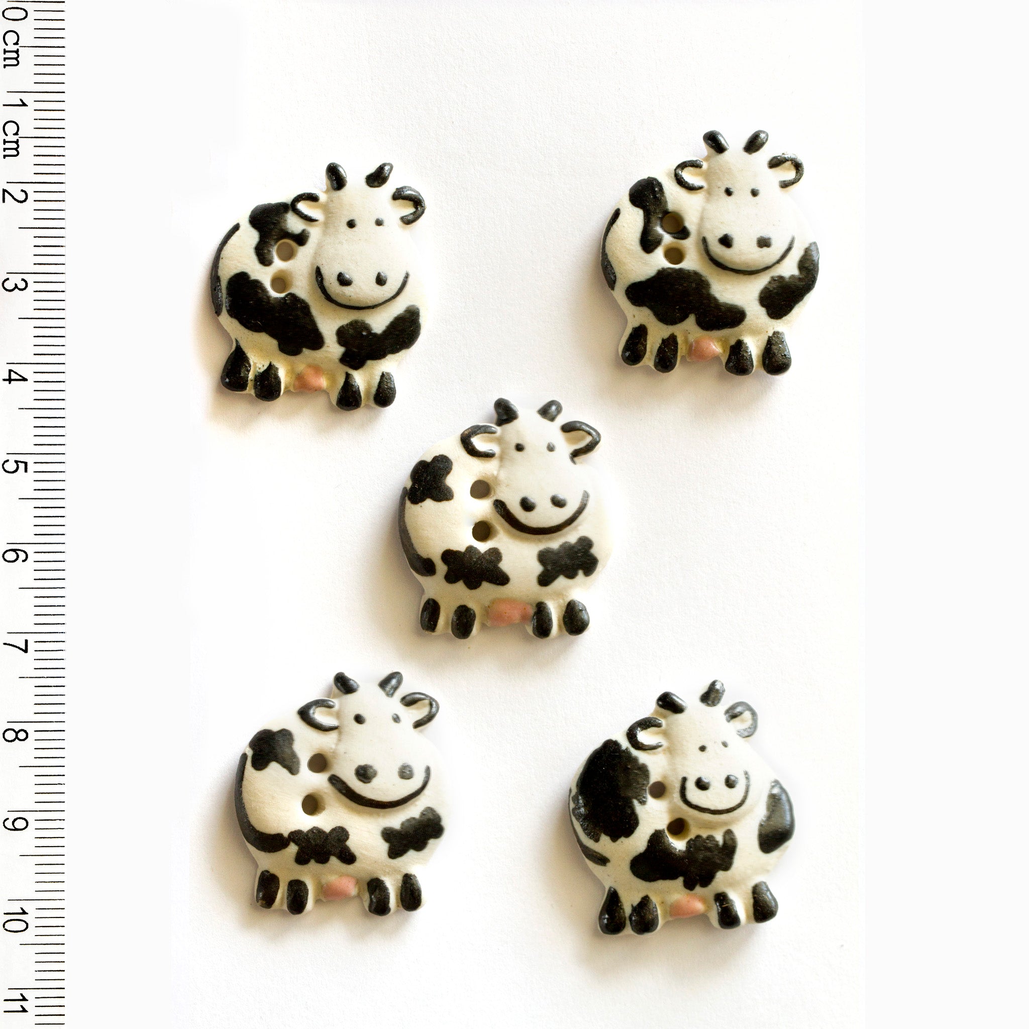 Incomparable Buttons - 5 Fun Cow Buttons