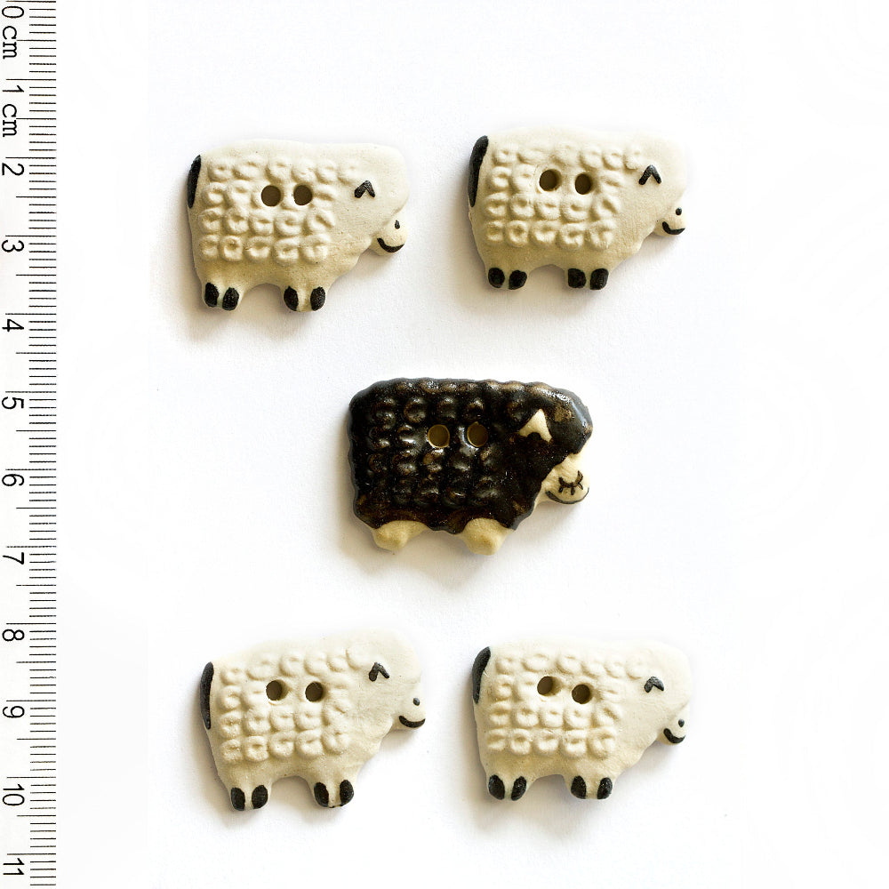 Incomparable Buttons - 5 Fun Sheep Buttons