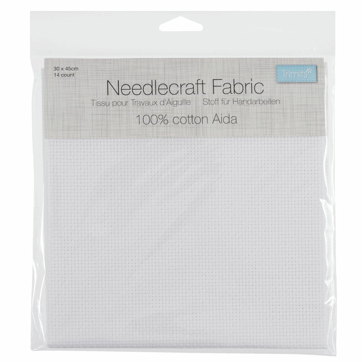 Aida Needlecraft Fabric - 14 Count - 45 x 30cm - White