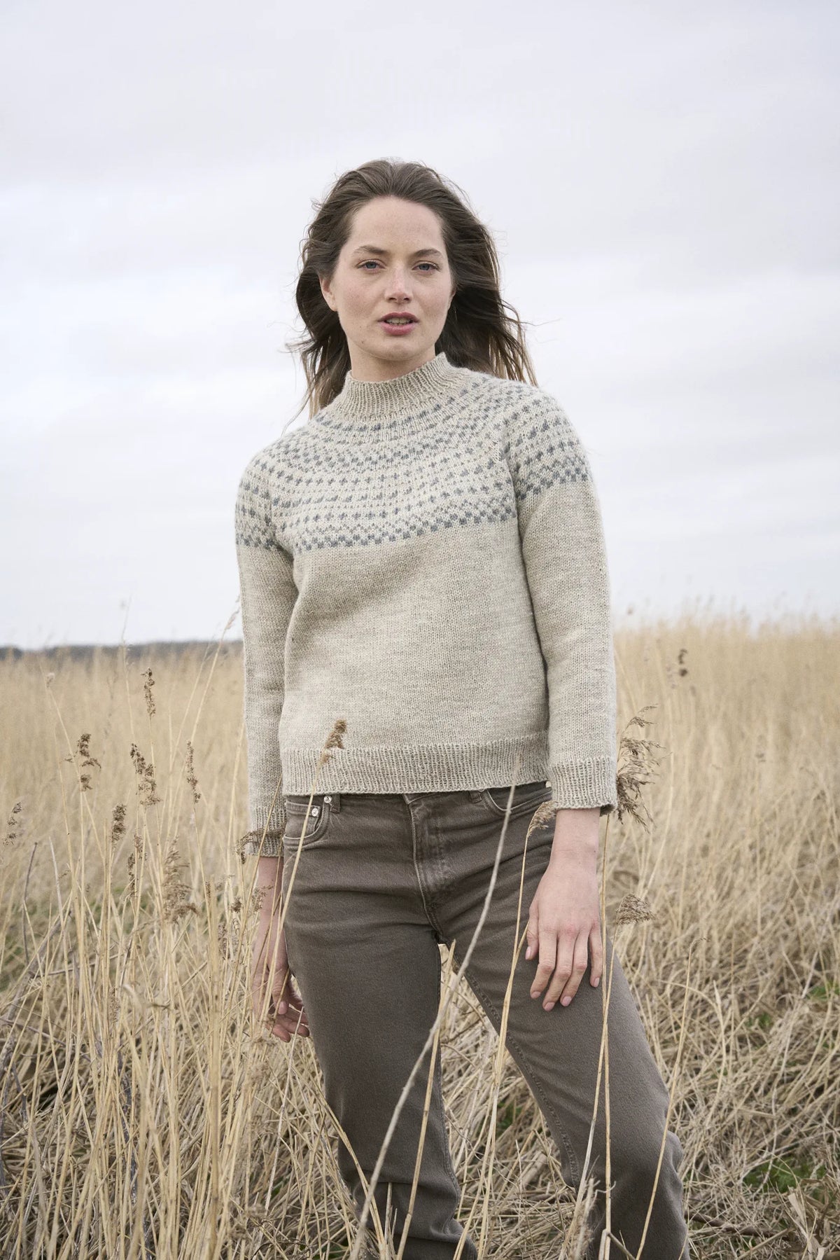 The Bramble & Fleece Balsam Sweater, top-down yoke colourwork in Sheepsoft DK