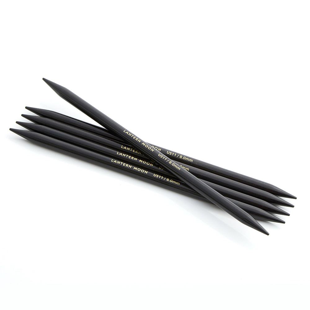 Lantern Moon Double Point Knitting Needles (Pack of 5) - Ebony 15cm