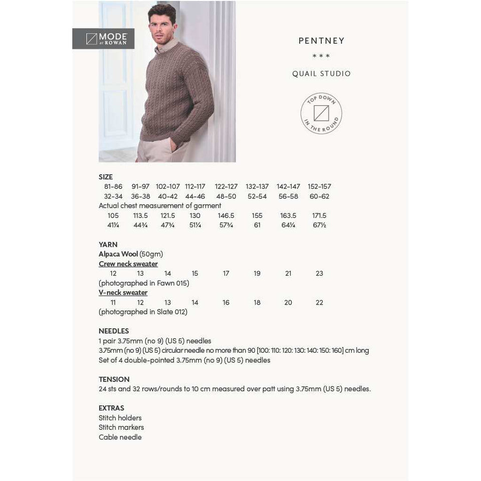 Mode at Rowan Pentney Sweater - Knitting Pattern