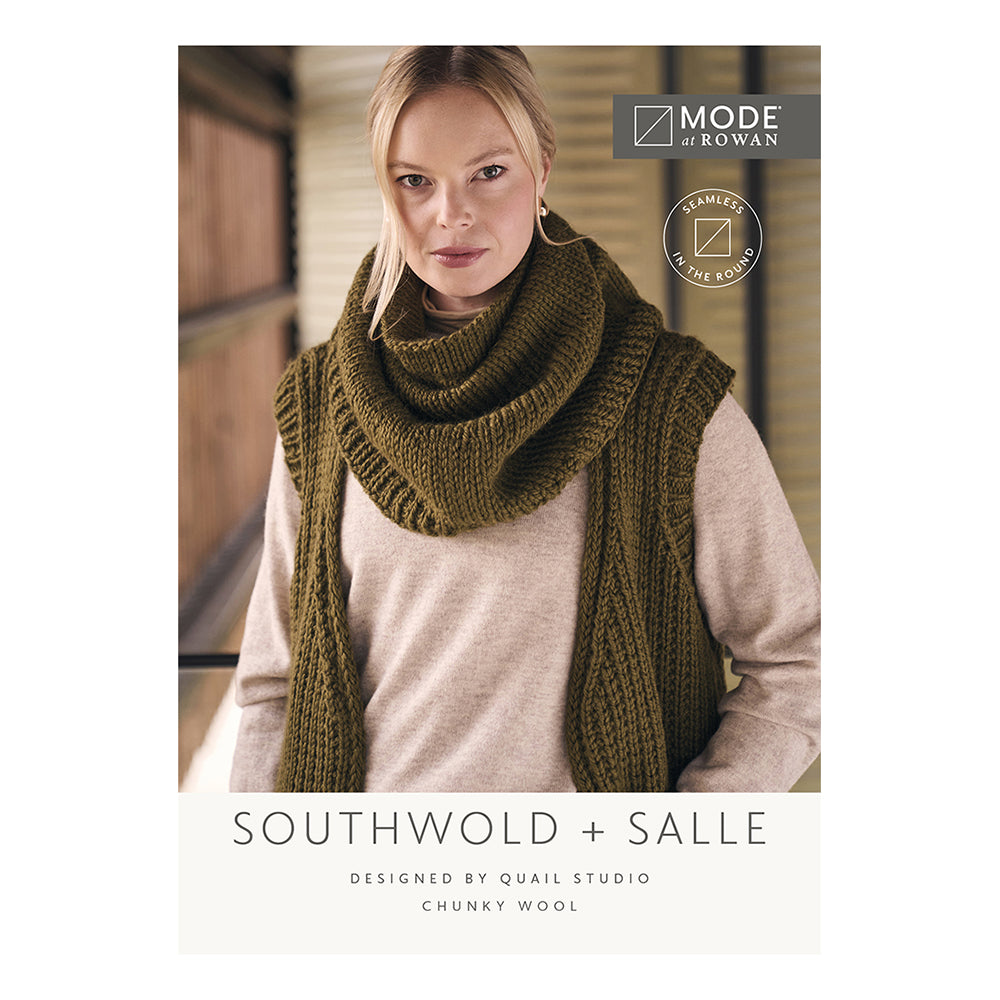 Mode bei Rowan Southwold – Ärmelloser langer Mantel und Salle Snood – Strickmuster