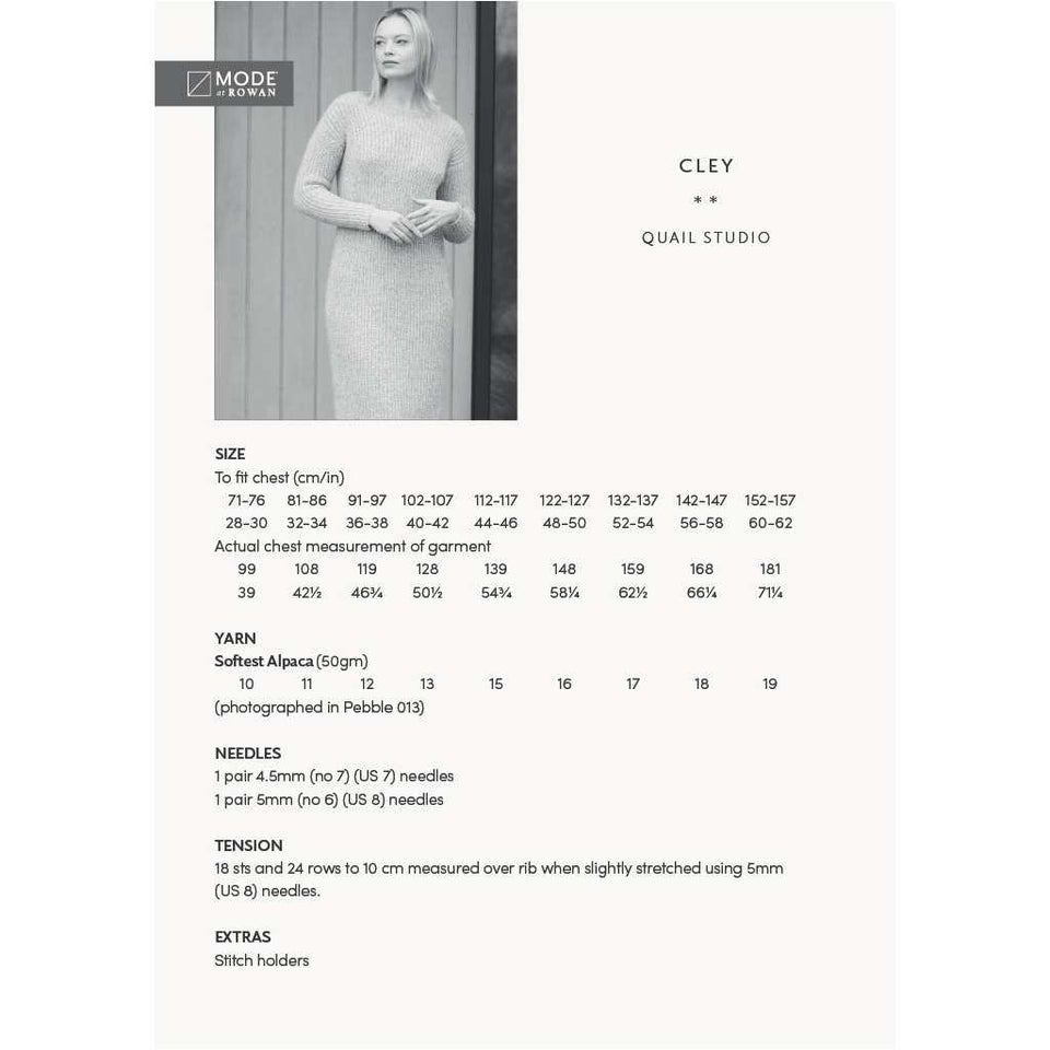 Mode at Rowan Cley Dress - Knitting Pattern