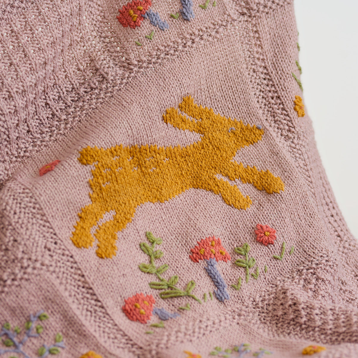 Leaping Hare Blanket - Knitting Pattern