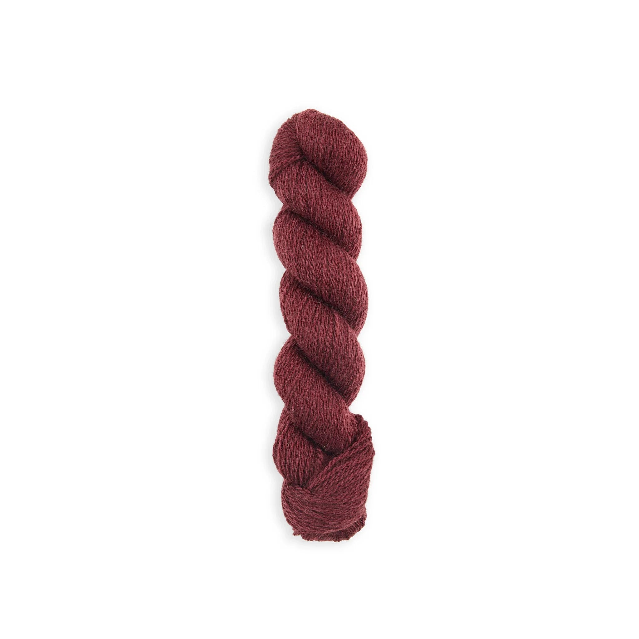 Bramble & Fleece Wooltrace 4 Ply British wool yarn in shade Claret 250