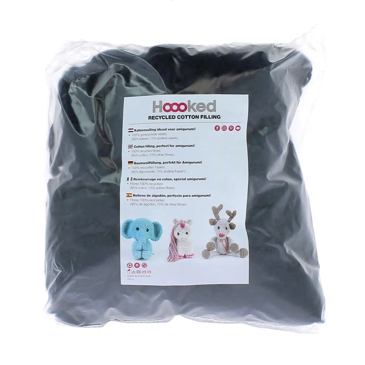 Hoooked - 100% Recycled Fluffy Cotton Toy Filling - Stuffing 250g