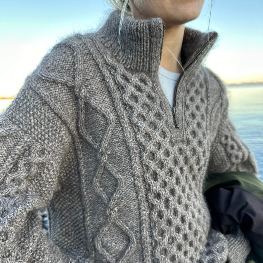 PetiteKnit Dagmar Zipper Sweater - Knitting Pattern