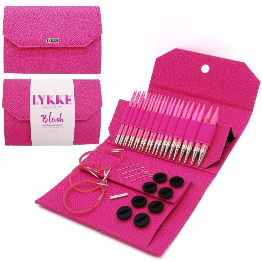 Lykke Blush 5" (13cm) Interchangeable Birchwood Knitting Needle Set