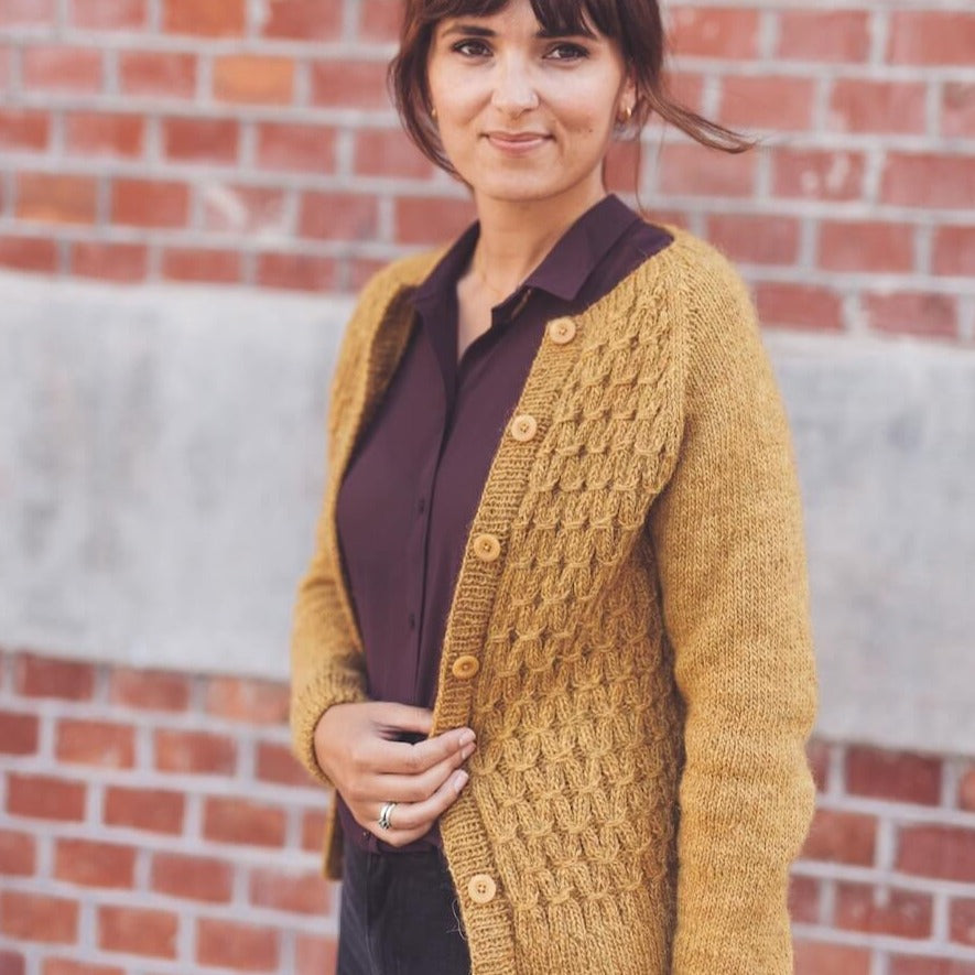 PetiteKnit Classic Smocking Cardigan - Knitting Pattern