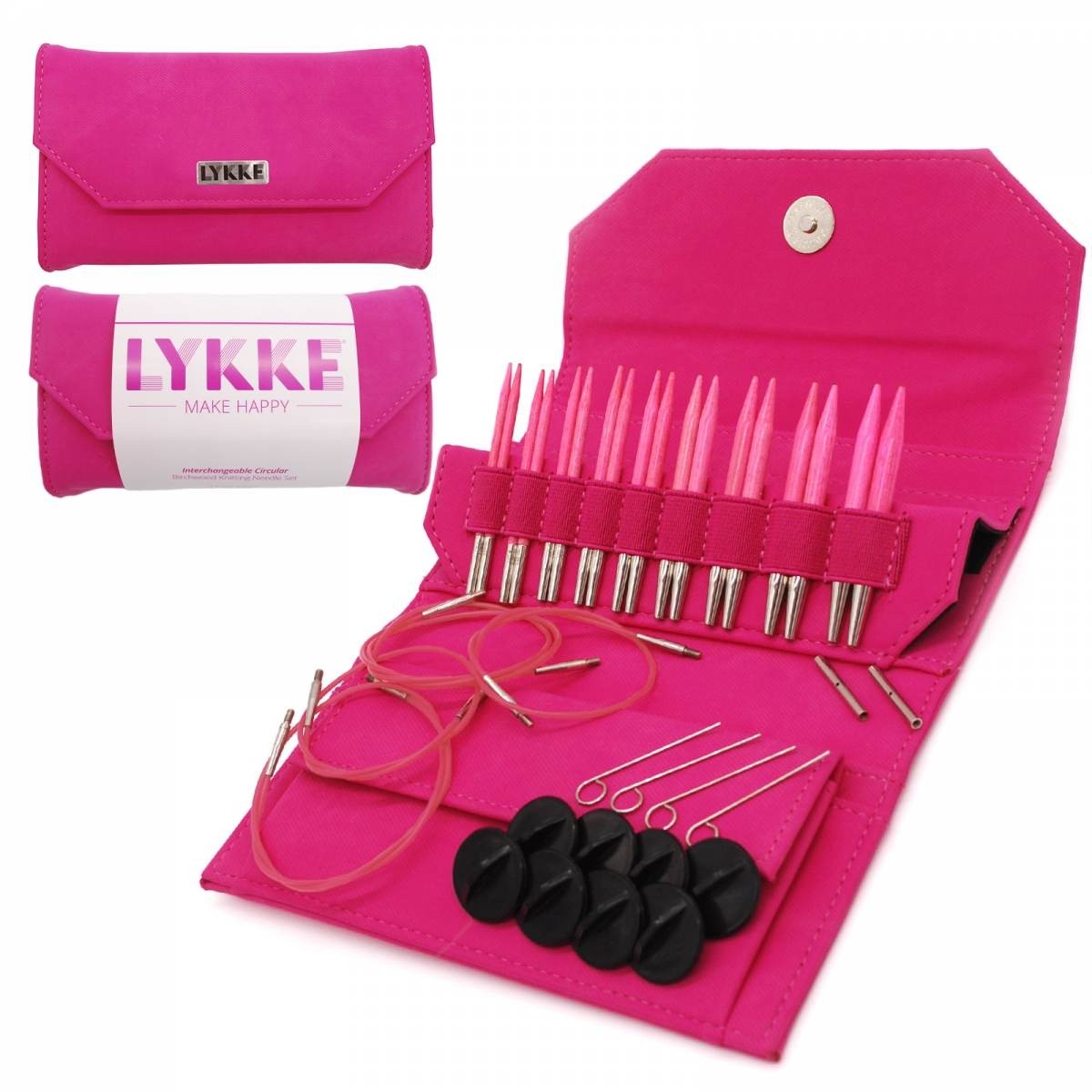 Lykke Blush 3.5" (9cm) Interchangeable Birchwood Knitting Needle Set