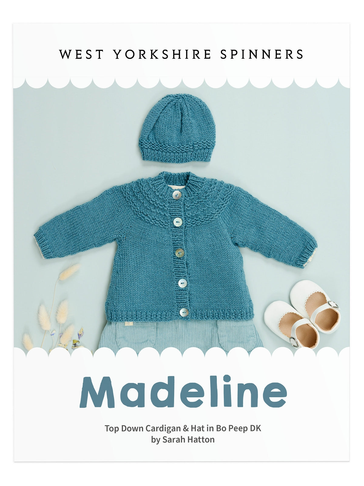 WYS Madeline: Yoke Cardigan in Bo Peep DK by Sarah Hatton - Knitting Kit