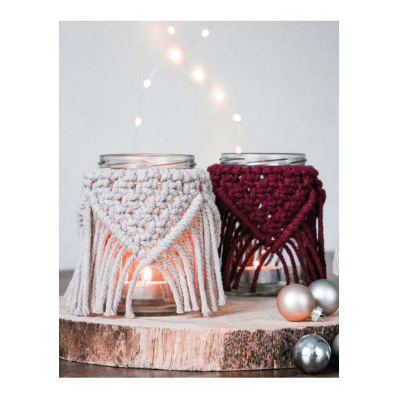 Macramé Glass Jar Lantern Cover - Pattern (PDF download)