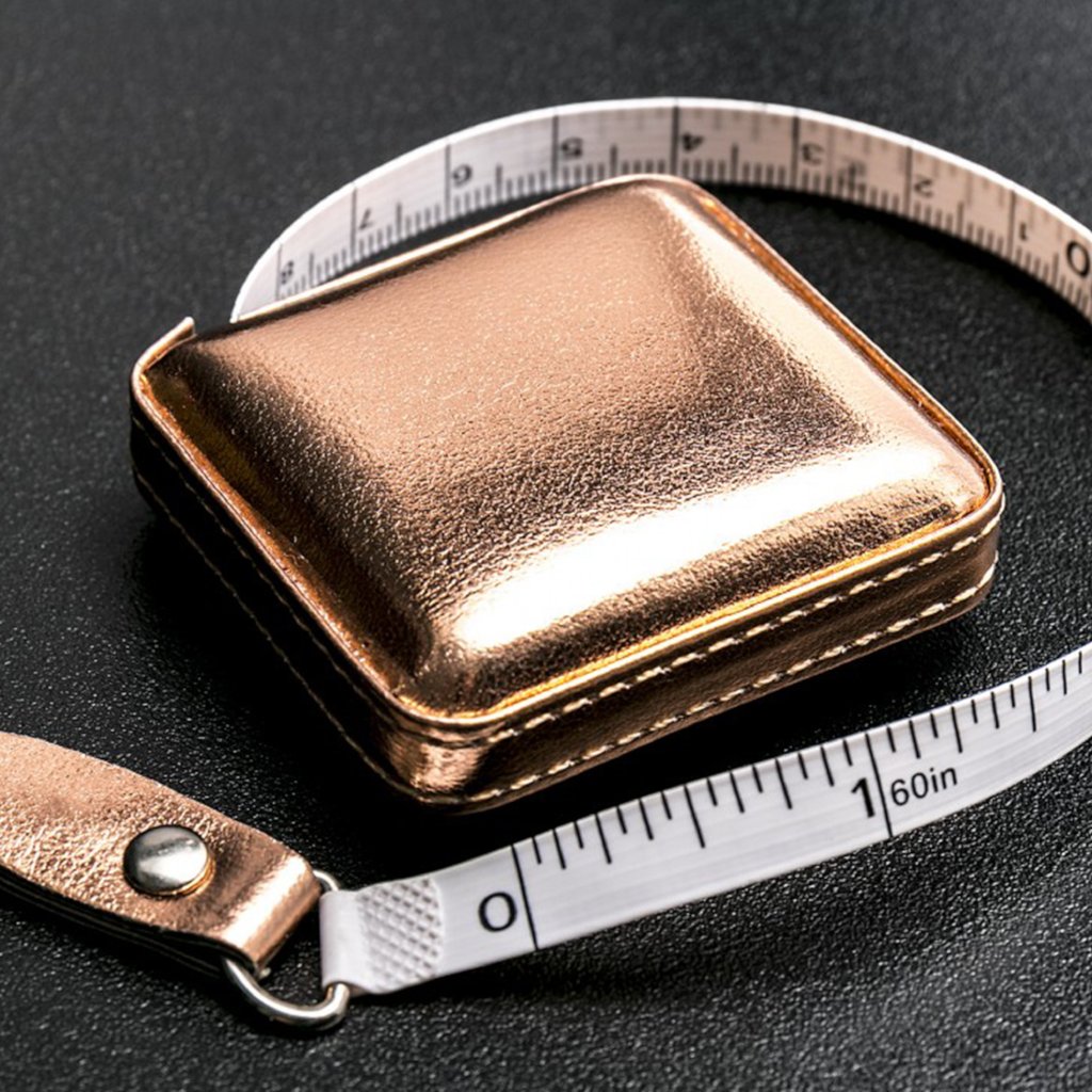 Shimmery Retractable Tape Measure - Rose Gold - 150cm long