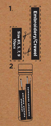 Hemline Gold Premium Sticknadeln – Größen 3–9 (10er-Pack)