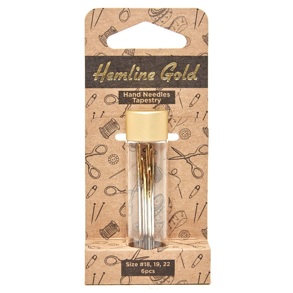 Hemline Gold Gobelinnadeln – Größen 18–22 (6er-Pack)