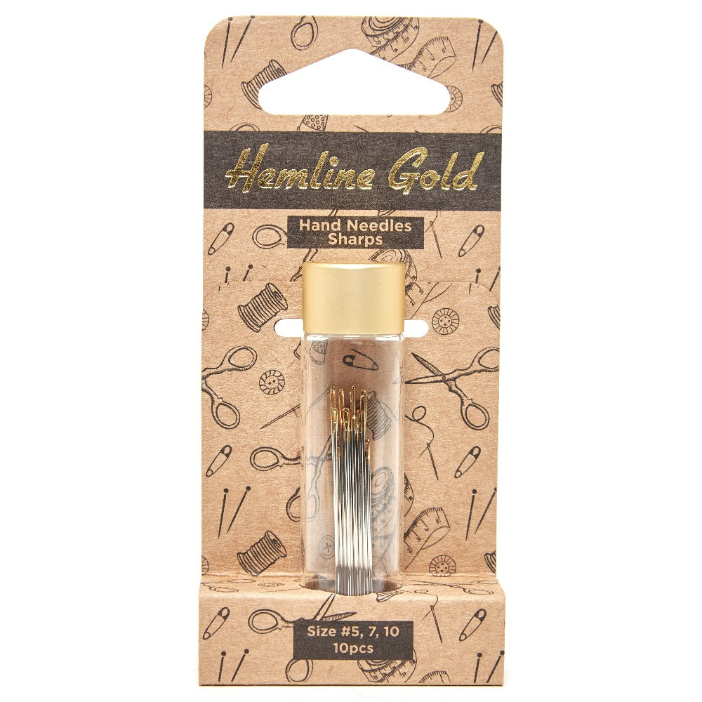 Hemline Gold Premium Sharps Handnähnadeln Größe 5-10 (10er-Pack)