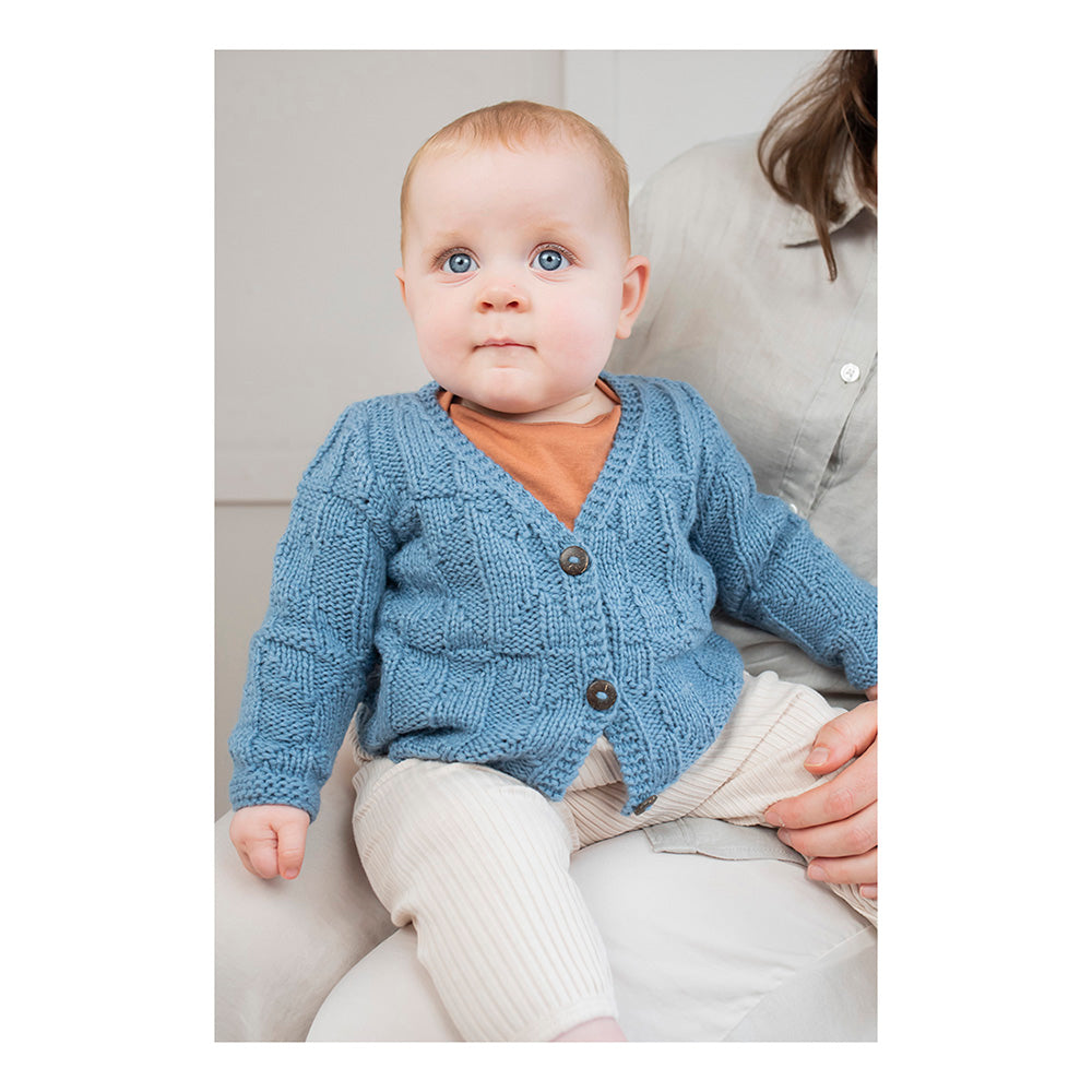 Bloom at Rowan Bluebell baby cardigan