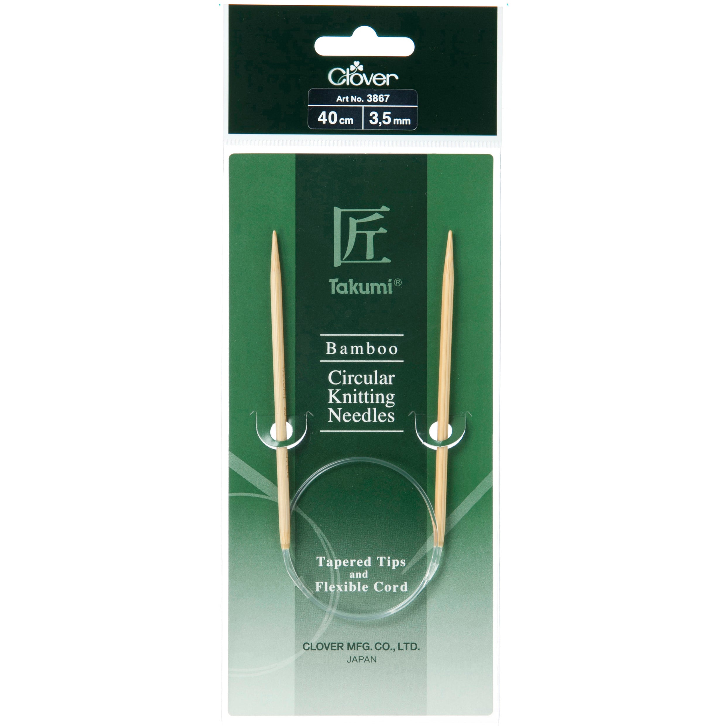 Clover Fixed Circular Knitting Needles - Takumi Bamboo - 40cm