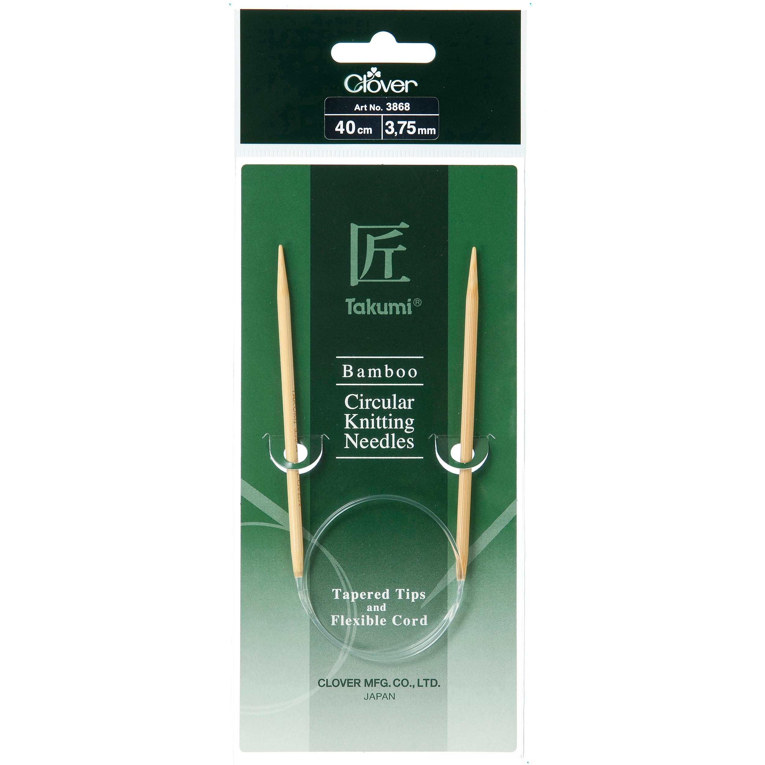 Clover Fixed Circular Knitting Needles - Takumi Bamboo - 40cm