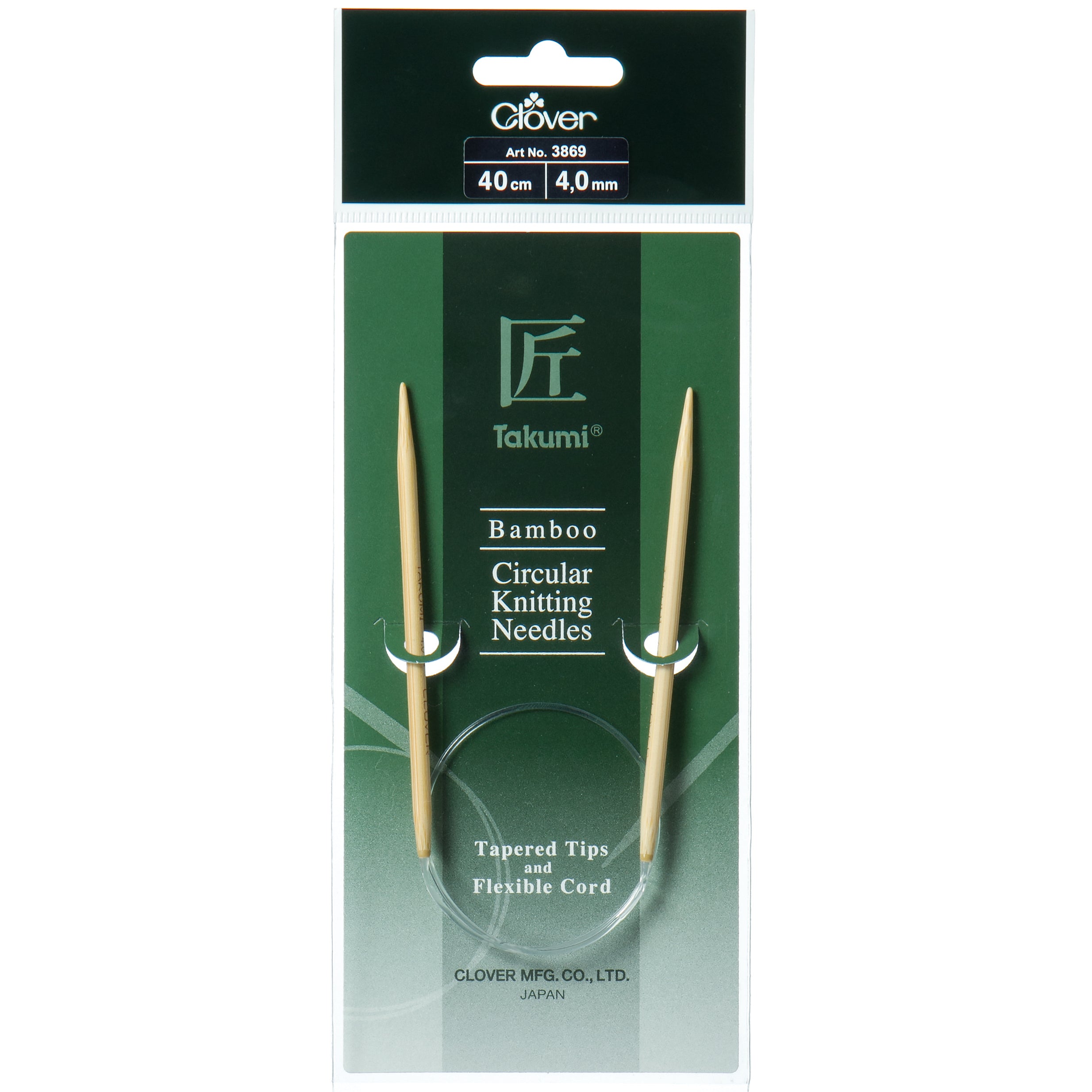 Clover Fixed Circular Knitting Needles - Takumi Bamboo - 40cm