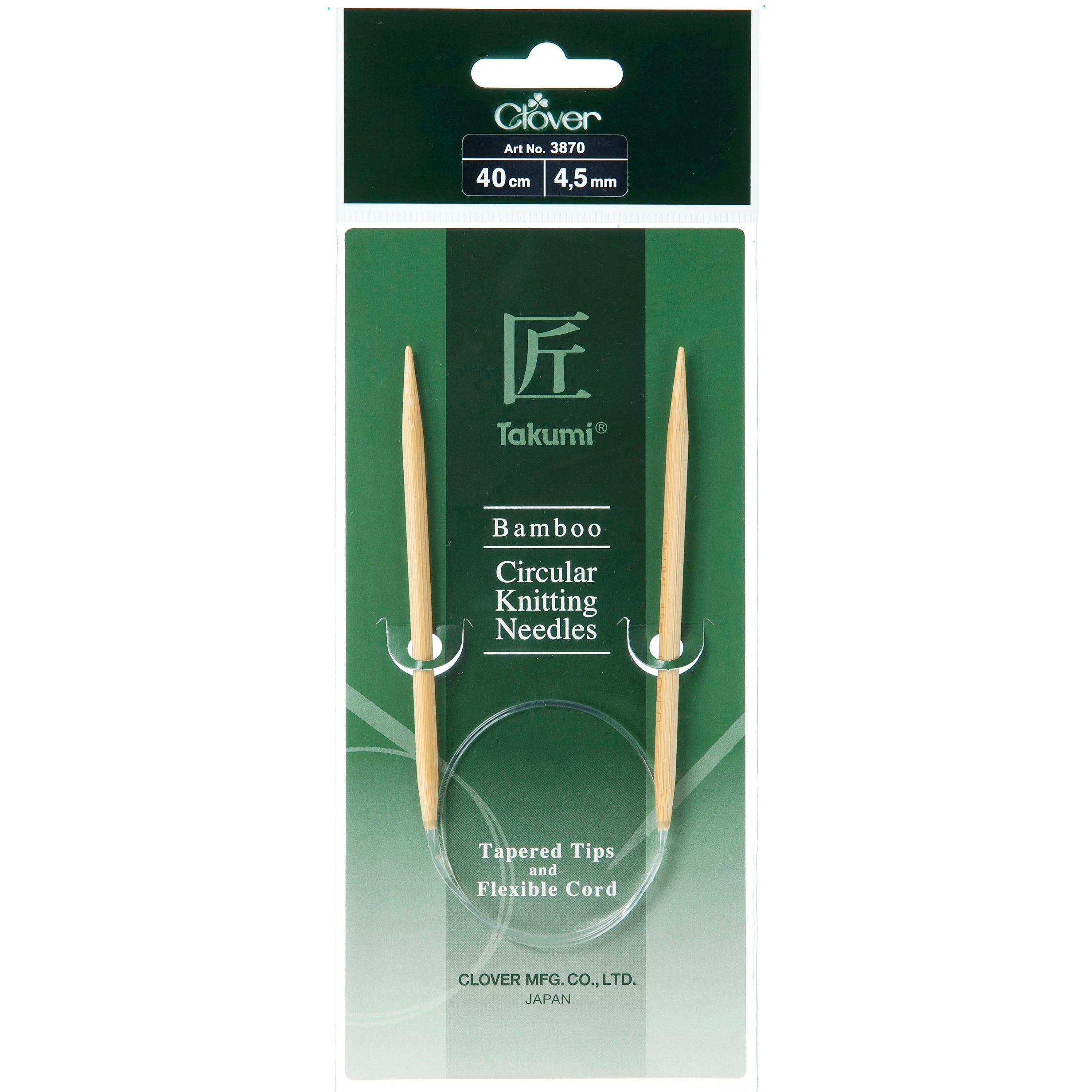 Clover Fixed Circular Knitting Needles - Takumi Bamboo - 40cm