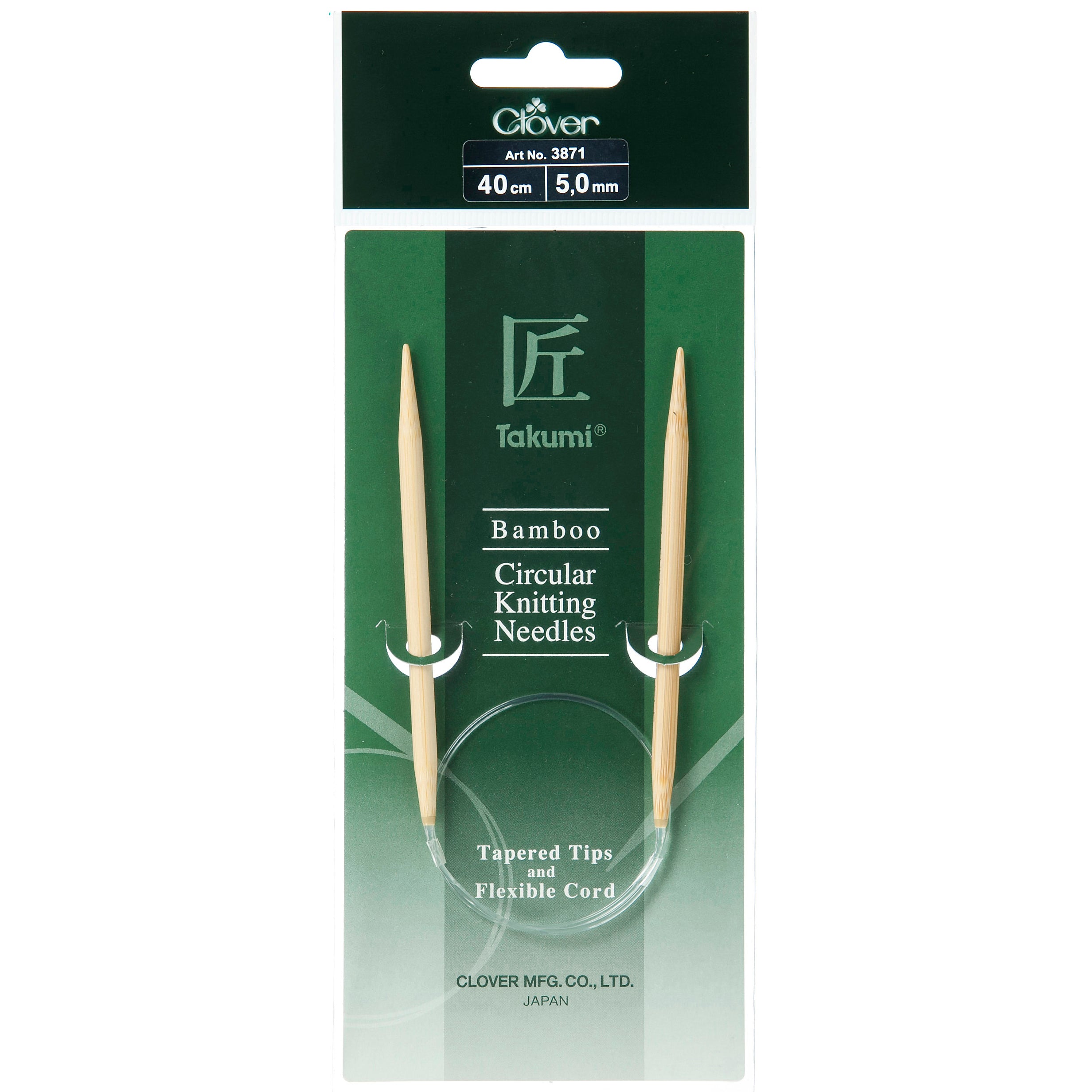 Clover Fixed Circular Knitting Needles - Takumi Bamboo - 40cm