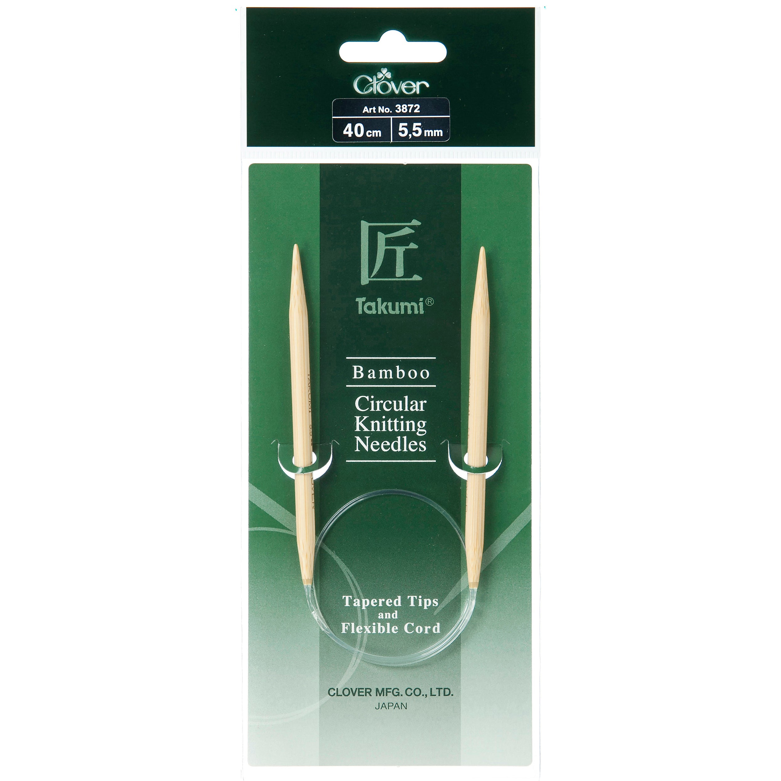 Clover Fixed Circular Knitting Needles - Takumi Bamboo - 40cm